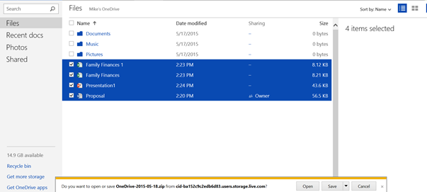 onedrive download mp4